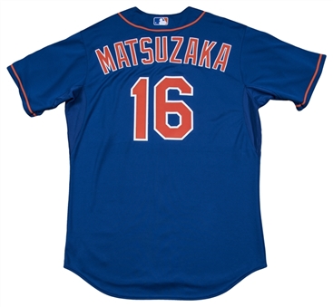 2014 Daisuke Matsuzaka Game Used New York Mets Blue Alternate Jersey (MLB Authenticated)